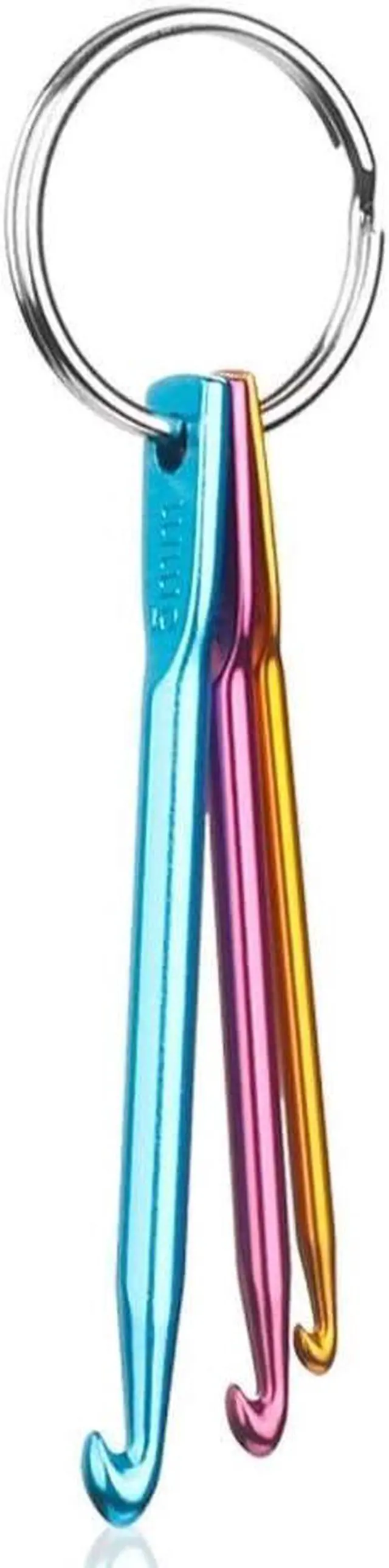 Alt view image 7 of 7 - Zuoyou 4 Sets Mini Keychain Aluminum Crochet Hooks Knitting Needles | 3 Sizes/Set (3mm,4mm,5mm) Suitable for Yarn Knitting Beginners