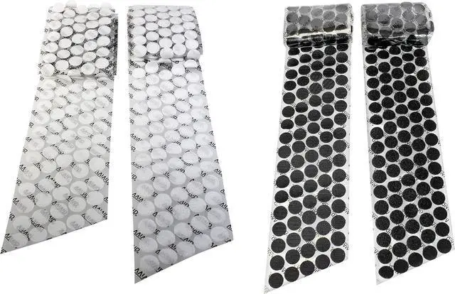 Main image of Hook 'n Loop 3/4" Industrial Strength Adhesive 250 Dot Roll Pack (Black & White 2 Pack)