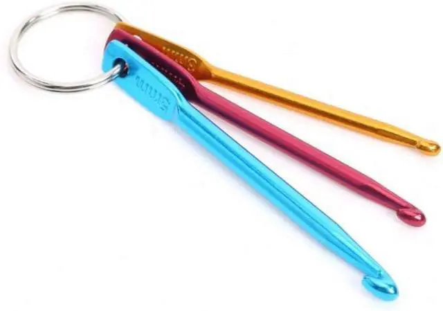 Alt view image 6 of 7 - Zuoyou 4 Sets Mini Keychain Aluminum Crochet Hooks Knitting Needles | 3 Sizes/Set (3mm,4mm,5mm) Suitable for Yarn Knitting Beginners