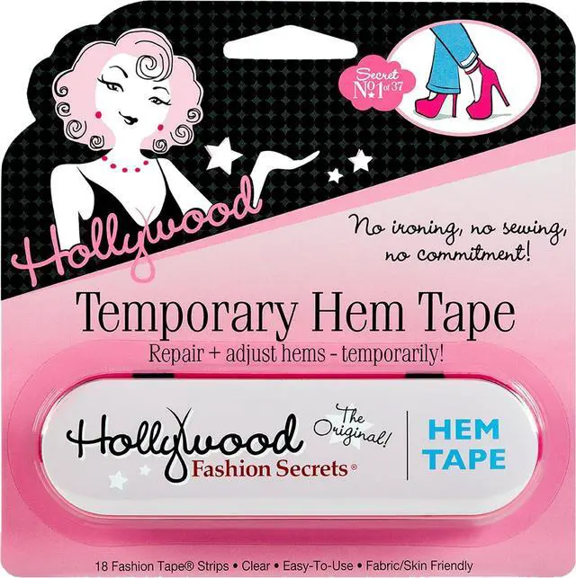 Main image of Hollywood Fashion Secrets Hem Tape, Garment Tape Fabric to Fabric,18 Strips | Double Sided Hemming Tape, Fashion Tape for Hemming, Tailor Clothes on the go with Hollywood Adhesive Tape for Clothing