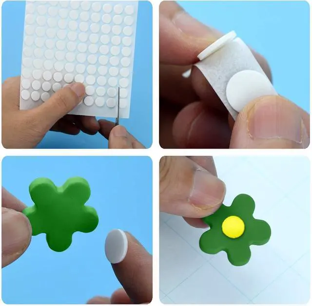 Alt view image 4 of 7 - Pistha 10 Sheet Foam Round Dots Double-Sided Adhesive Foam Tape Set, 2 Size | Double-Sided Adhesive 3D Craft Foam Tape, 1000 Dots, 0.3 inch & 0.4 inch Diameter, DIY Handmade Crafts/Office Supplies