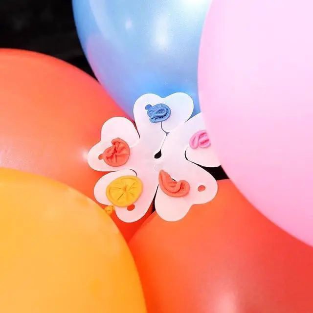 Alt view image 4 of 7 - PayPie 20 Pcs Balloon Flower Arch Clips, 32Ft Balloon Tape Strip, 200 Pcs Glue Point Dots Tape, 2 Pcs Tying Tool, Unisex, White, Balloon Arch Kit for Birthday Parties