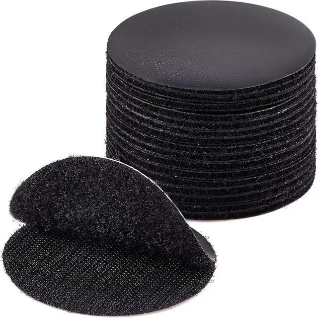 Main image of ECOHomes (3 Inch Dots, 16 Sets) Strips with Adhesive for Fabric, Black | No Sew, Stick On for Fabric, Sticky Back for Clothes, Curtains, Heavy Duty, Double Sided Hook and Loop Hem Tape Fasteners