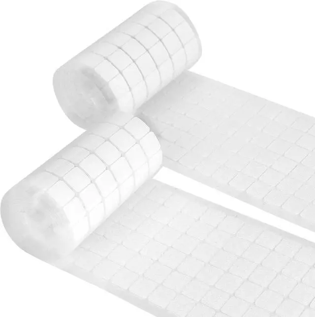 Main image of Self Adhesive Dots,0.59 Inch Diameter 400pcs(200Pairs) Strong Sticky Hook Tapes, Square Adhesive Back Loop Nylon Strips with Waterproof Glue Fastener,Perfect for School,Office,DIY-White