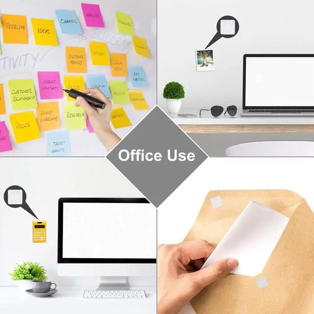 Alt view image 6 of 7 - Self Adhesive Dots,0.59 Inch Diameter 400pcs(200Pairs) Strong Sticky Hook Tapes, Square Adhesive Back Loop Nylon Strips with Waterproof Glue Fastener,Perfect for School,Office,DIY-White