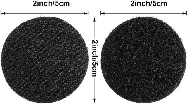 Alt view image 2 of 7 - WILLBOND 24 Pairs 2 Inch Referee Patch Hook and Loop Dots Black Self Sticky Adhesive Dots Round Double Sided Hook and Loop Fasteners Nylon Sticky Tape for Home Office DIY Wall Carpet Gripper Tool