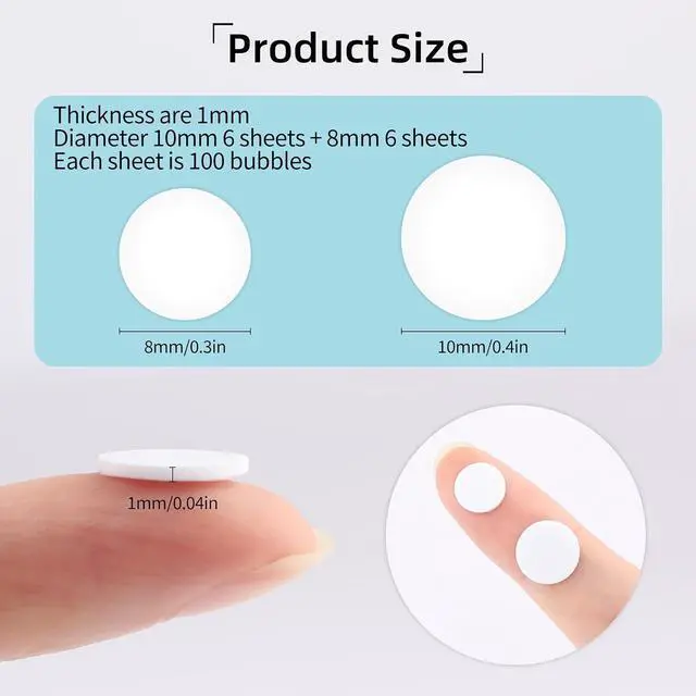 Alt view image 2 of 7 - 1200Pcs Foam Dots Round Double-Sided Adhesive 3D Pop Foam Tape for Scrapbook Craft DIY Office Supplies, 0.3 x 0.3 Inch, 0.4 x 0.4 Inch, 2 Sizes