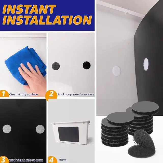 Alt view image 6 of 6 - 160pcs (80 Pairs) 0.98" Diameter Self Adhesive Dots Black, Hook & Loop Dots Sticky Back Coins for School, Classroom, Office, Home, Mounting, Arts and Crafts