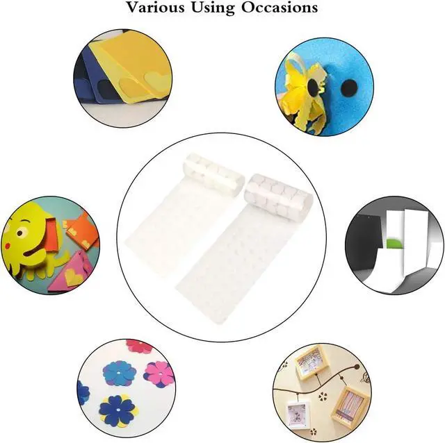 Alt view image 7 of 7 - Self Adhesive Dots,350pcs(175 Pairs) 0.59 Inch Diameter Strong Sticky Back Hook Nylon, 15mm Loop Strips with Waterproof Glue Tapes, Perfect for School Classroom,Office, Home(White)