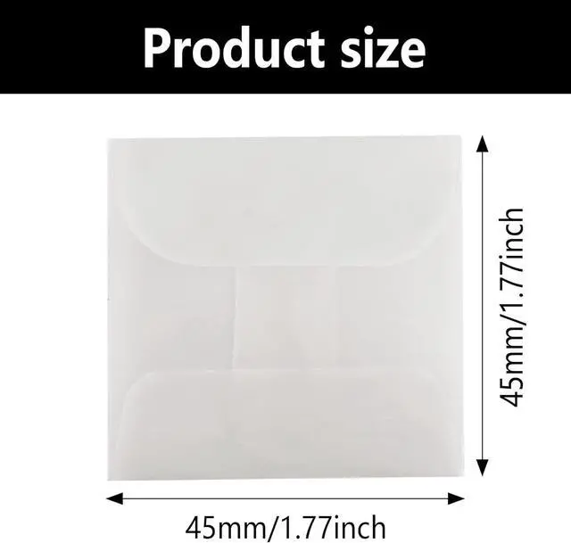 Alt view image 2 of 6 - 50PCS 2x2 Inch Glassine Flat Paper Bags, Small Glassine Envelopes, Semi-Transparent Waxed Paper Bags for Storing Photos Stamps Ring Jewellery Coin