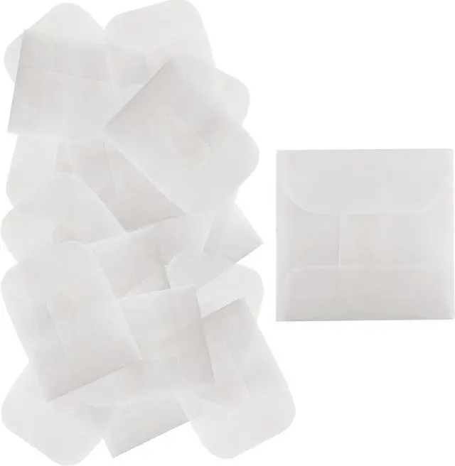 Main image of 50PCS 2x2 Inch Glassine Flat Paper Bags, Small Glassine Envelopes, Semi-Transparent Waxed Paper Bags for Storing Photos Stamps Ring Jewellery Coin