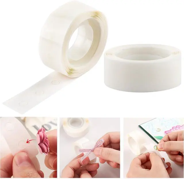 Main image of BAOFALI 600 Pcs 1/8in (3mm) 2 Roll Ultra Thin Adhesive Dots,Clear Removable, Double Sided Stickers Permanent Sticky for Balloons Wedding Decoration or DIY Craft Dots(300 Pcs/Roll)