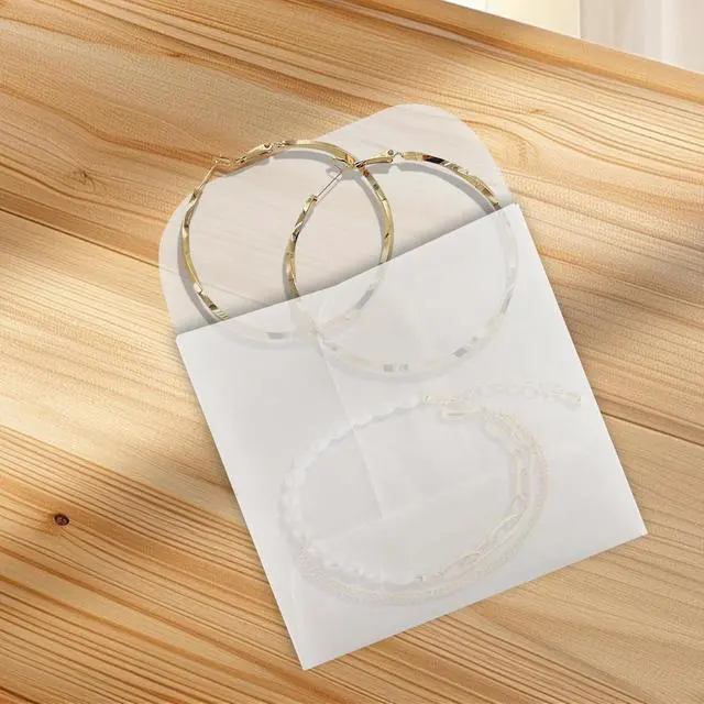 Alt view image 6 of 6 - 50PCS 2x2 Inch Glassine Flat Paper Bags, Small Glassine Envelopes, Semi-Transparent Waxed Paper Bags for Storing Photos Stamps Ring Jewellery Coin
