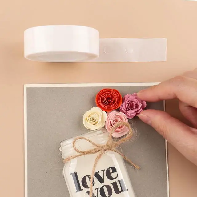 Alt view image 7 of 7 - BAOFALI 600 Pcs 1/8in (3mm) 2 Roll Ultra Thin Adhesive Dots,Clear Removable, Double Sided Stickers Permanent Sticky for Balloons Wedding Decoration or DIY Craft Dots(300 Pcs/Roll)