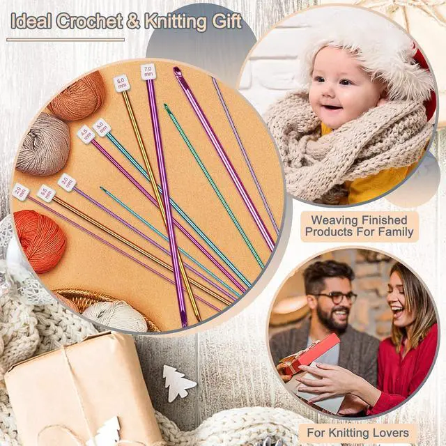 Alt view image 5 of 7 - Coopay 11Pcs Tunisian Crochet Hooks Set-Long Crochet Hook, 2mm(B)-8mm(L) | Afghan Crochet Needles for Crocheting Large Projects, Great Knitting & Crochet Supplies for Beginner, Crocheter & Knitter