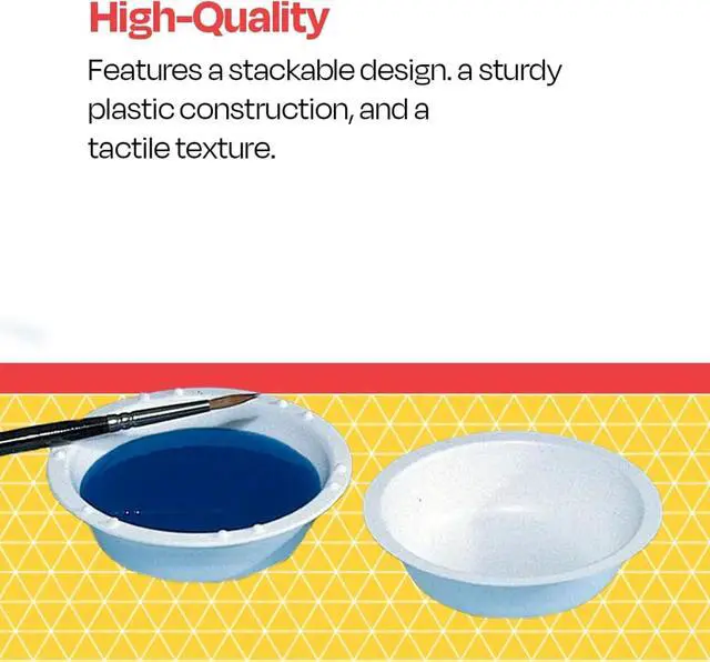 Alt view image 4 of 6 - School Smart Plastic Watercolor Paint Cups, 3-3/4 x 1-1/8 Inches, White, Pack of 12