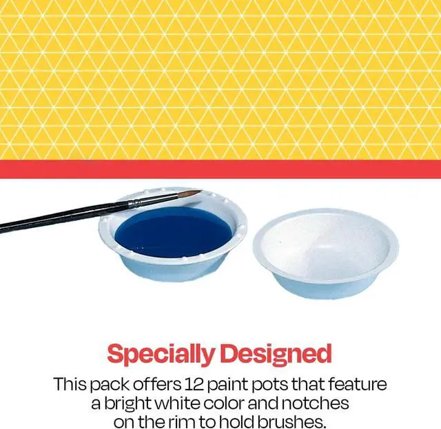 Alt view image 5 of 6 - School Smart Plastic Watercolor Paint Cups, 3-3/4 x 1-1/8 Inches, White, Pack of 12