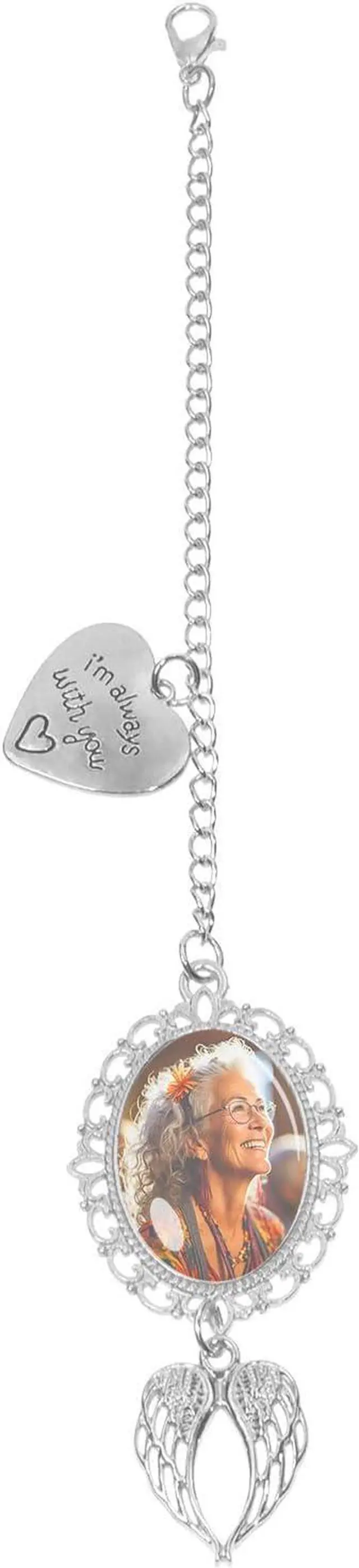 Main image of Penta Angel Graduation Cap Photo Charm Personalized Memorial Graduate Cap Decorations DIY Tassel Gifts for Class of 2025 2026 Grad Cap Gown Ceremony (Silver)