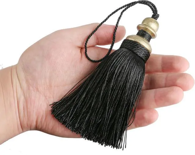 Alt view image 2 of 7 - 2 Pack Tassel Key Tassel with Loops for Home Decoration | DIY Decorative Tassel Accessories for Home, Door and Furniture Ornament Decoration Projects, Black