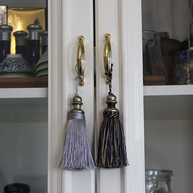 Alt view image 5 of 7 - 2 Pack Tassel Key Tassel with Loops for Home Decoration | DIY Decorative Tassel Accessories for Home, Door and Furniture Ornament Decoration Projects, Black