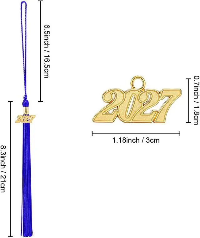 Alt view image 2 of 6 - 2027 Graduation Tassel, Tassel for Grad Cap, Charm Graduation Party Decorations, Gifts for High School Grads - Blue