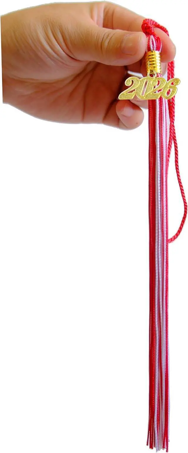 Alt view image 3 of 6 - Red and White Graduation Tassels 2026 Bulk for Grad Cap and Graduation Ceremony Accessory Decoration,10 Pieces