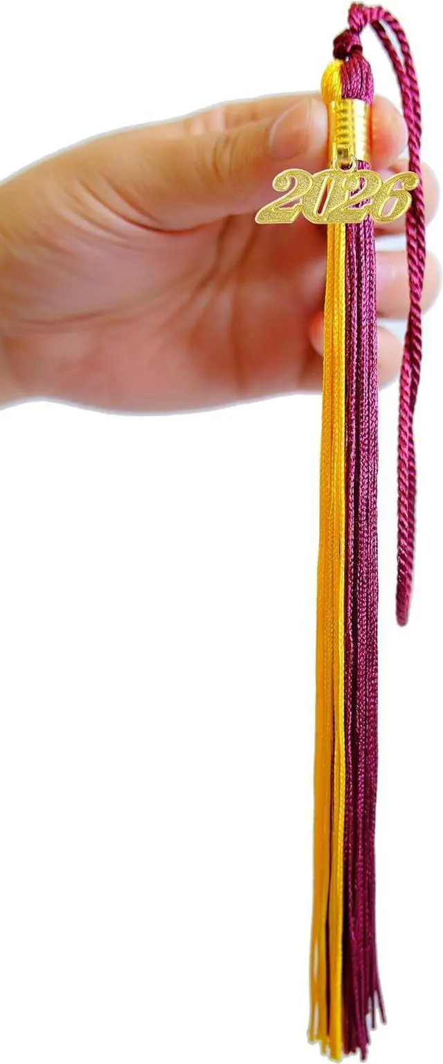 Alt view image 3 of 6 - Maroon and Gold Graduation Tassel 2026 for Grad Cap and Graduation Ceremony Accessory Decoration