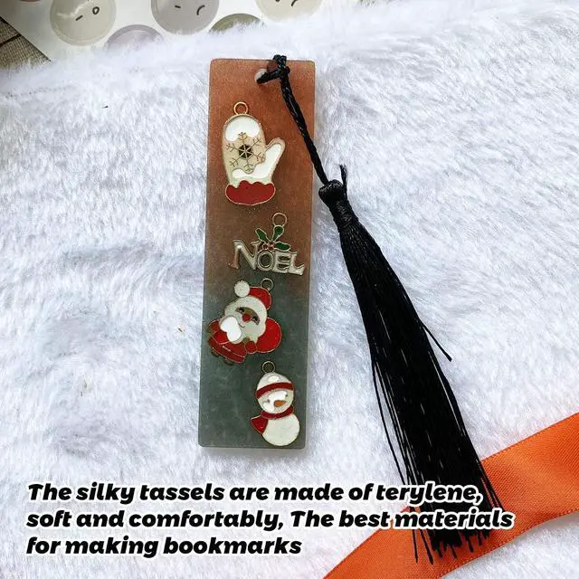 Alt view image 4 of 6 - MUXGOA 150 Pcs Bookmark Tassels for Crafts,Key Chain Mini Tassels for Jewelry Making & Graduation Book Marks(Black)