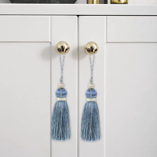Alt view image 5 of 7 - Antrader Tassel Key Tassel with Loops for Curtain Decoration,2Pcs | Polyester Key Tassels for Key Chain Straps DIY Accessories,Handmade