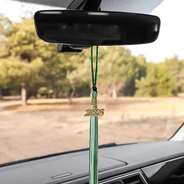 Alt view image 6 of 6 - Endea Graduation Mixed Double Color Tassel with Gold Date Drop (Green/White, 2026)