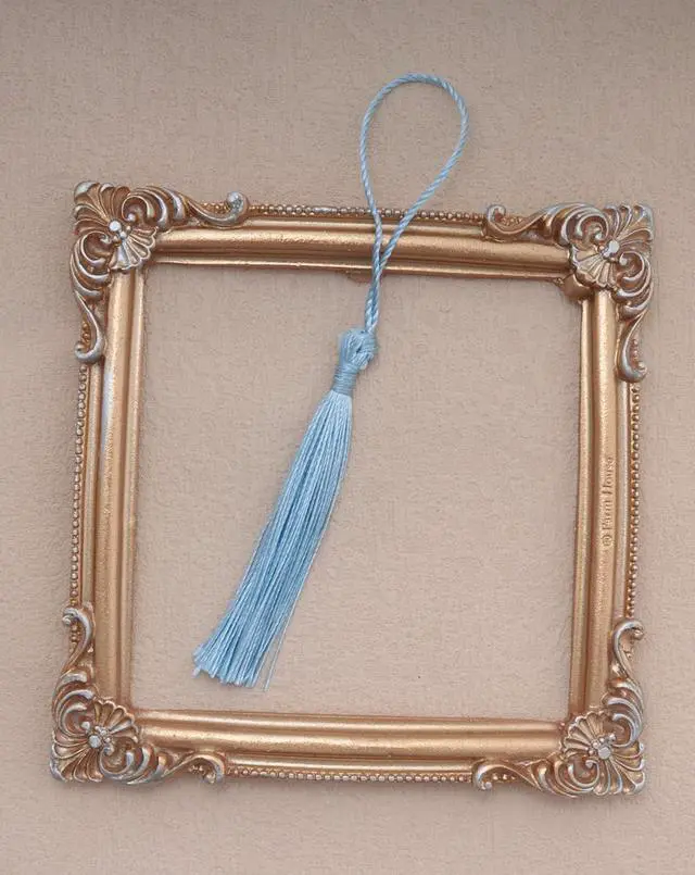 Alt view image 3 of 6 - 50 Pcs Tassel Silky Soft Mini Floss Handmade Crafts Tassels (Light Blue) | Tassels with Loop for Bookmark Jewelry Making Keychain Souvenir DIY Project Graduation Supplies Chinese Knot Keychain