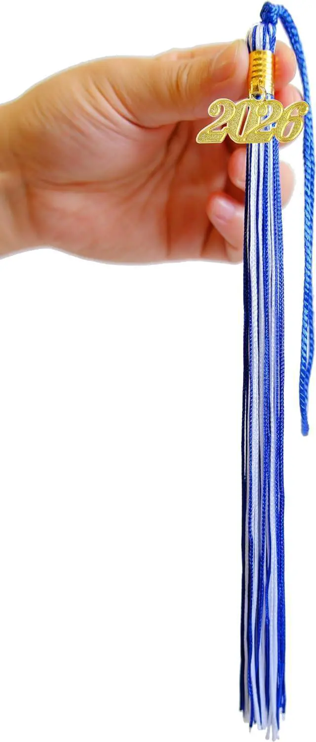 Alt view image 3 of 6 - Blue and White Graduation Tassels 2026 Bulk for Grad Cap and Graduation Ceremony Accessory Decoration,10 Pieces