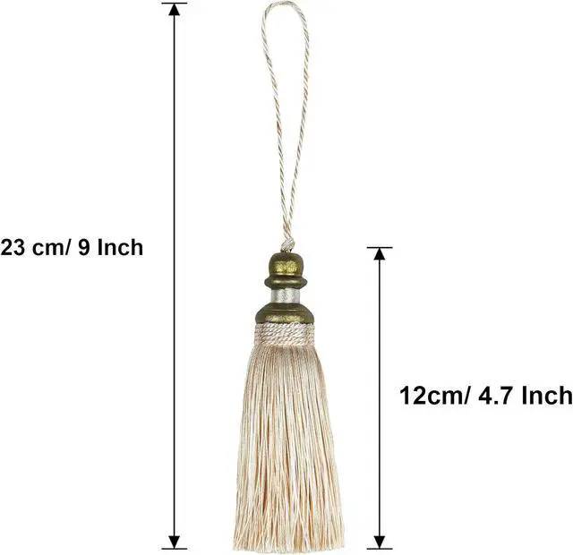 Alt view image 2 of 7 - 2 Pack Tassel Key Tassel with Loops for Home Decoration | DIY Decorative Tassel Accessories for Home, Door and Furniture Ornament Decoration Projects, Beige