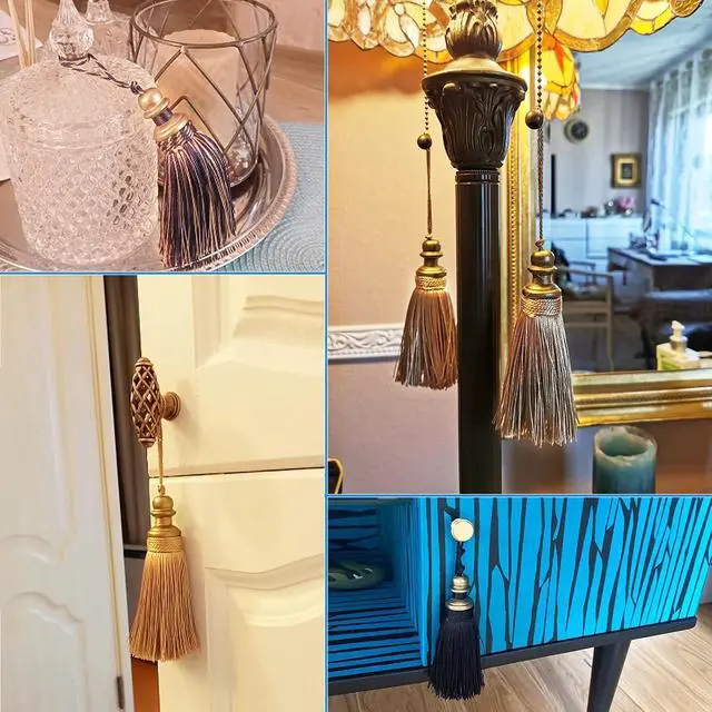 Alt view image 4 of 7 - 2 Pack Tassel Key Tassel with Loops for Home Decoration | DIY Decorative Tassel Accessories for Home, Door and Furniture Ornament Decoration Projects, Beige