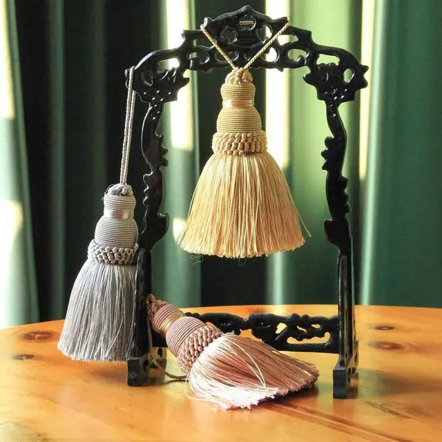 Alt view image 3 of 5 - 2Pcs Colorful Tassel Key Tassels DIY Accessories(Gold) | 9.5 Inch Tassels for Crafts,Door Tassel for Knobs,Elegant Tassels for Curtain and Home Decoration,Large Decorative Tassels
