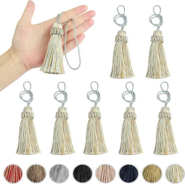 Main image of 8PCS Tassel Key Colorful Tassel for Cord Loop,Elegant Handmade DIY Craft Accessory Home Decoration (Mix Blue)