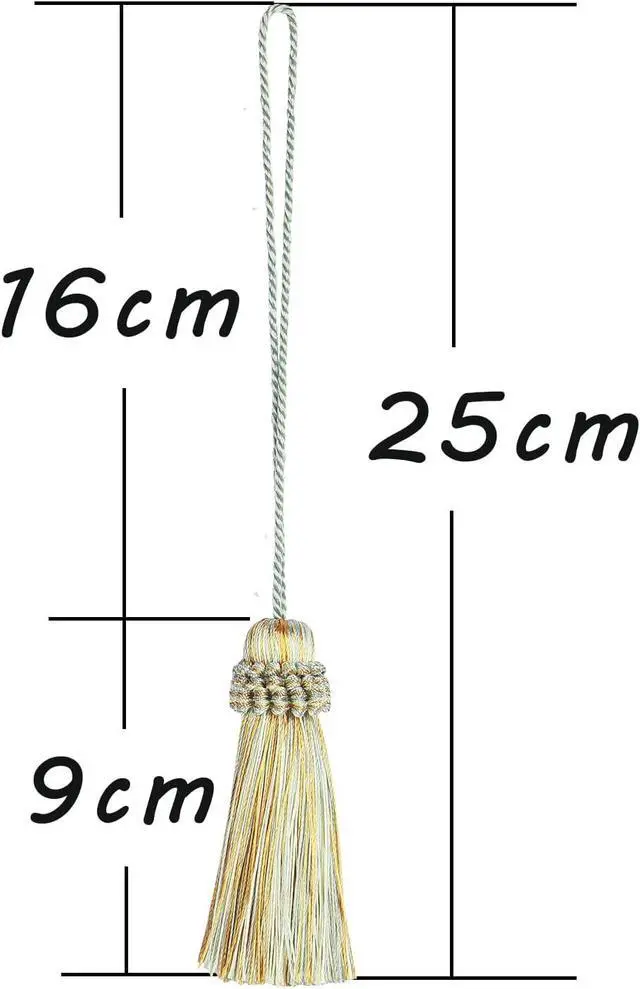 Alt view image 2 of 3 - 8PCS Tassel Key Colorful Tassel for Cord Loop,Elegant Handmade DIY Craft Accessory Home Decoration (Mix Blue)