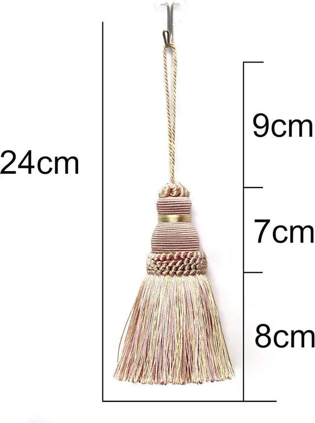 Alt view image 2 of 7 - 2Pcs Colorful Tassel Key Tassels DIY Accessories(Mix Pink) | 9.5 Inch Tassels for Crafts,Door Tassel for Knobs,Elegant Tassels for Curtain and Home Decoration,Large Decorative Tassels