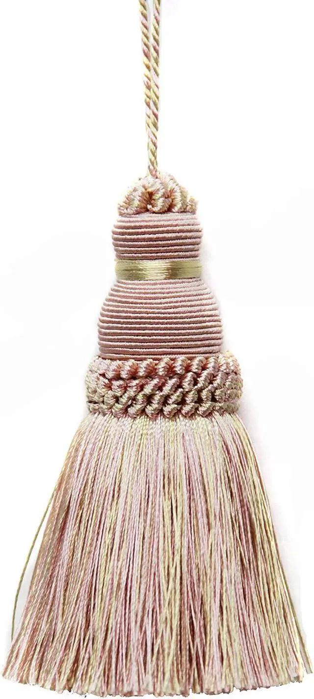 Alt view image 4 of 7 - 2Pcs Colorful Tassel Key Tassels DIY Accessories(Mix Pink) | 9.5 Inch Tassels for Crafts,Door Tassel for Knobs,Elegant Tassels for Curtain and Home Decoration,Large Decorative Tassels
