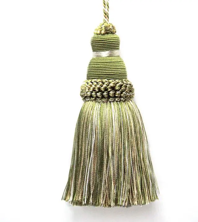 Alt view image 4 of 7 - 2Pcs Colorful Tassel Key Tassels DIY Accessories(Mix Green) | 9.5 Inch Tassels for Crafts,Door Tassel for Knobs,Elegant Tassels for Curtain and Home Decoration,Large Decorative Tassels