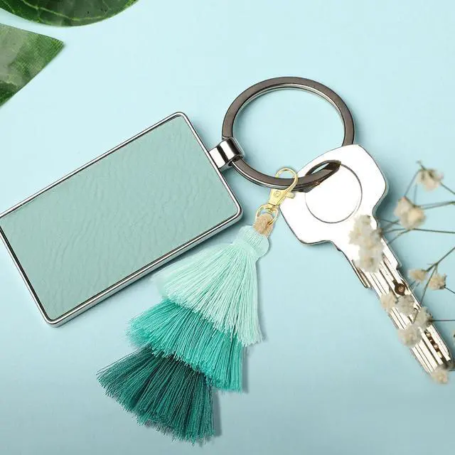 Alt view image 6 of 7 - uxcell Tri-Layered Tassels 6.7Inch Tassel Bag Charm Bohemian Keychains Handmade Tassel Keychain for DIY Projects, Jewelry Making, Decoration (Rose Red/Red/Pink)