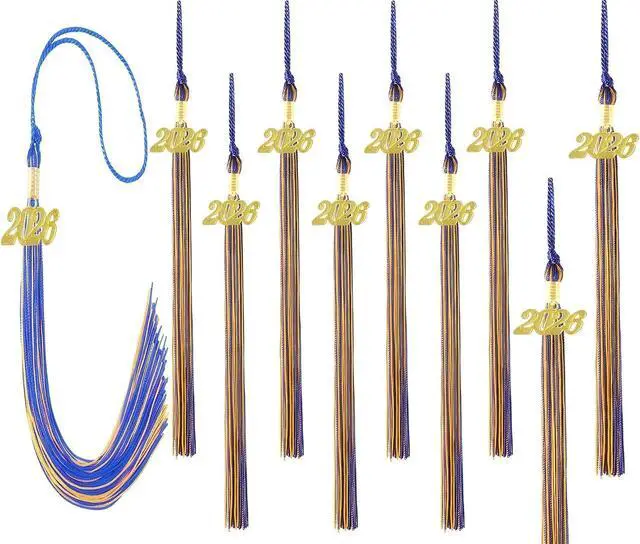 Main image of Blue and Gold Graduation Tassels 2026 Bulk for Grad Cap and Graduation Ceremony Accessory Decoration,10 Pieces