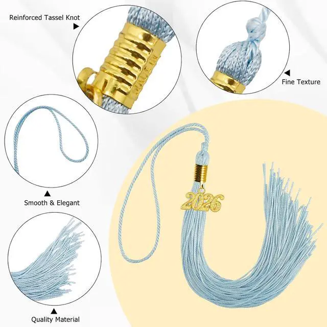 Alt view image 5 of 6 - GraduationMall Single&Multiple Color Graduation Tassel with 2026 Year Charm 9"