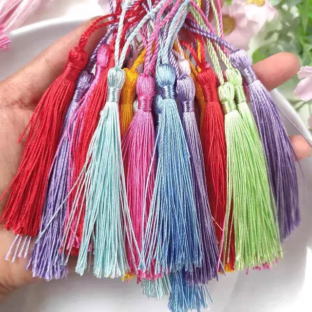 Alt view image 5 of 7 - 225 Pcs Bookmark Tassels, 45 Colors Bulk Tassels for Crafts, Jewelry Making | Bookmark Tassels with Loops for Crafts Keychain Making, DIY Projects, Graduation Bookmarks