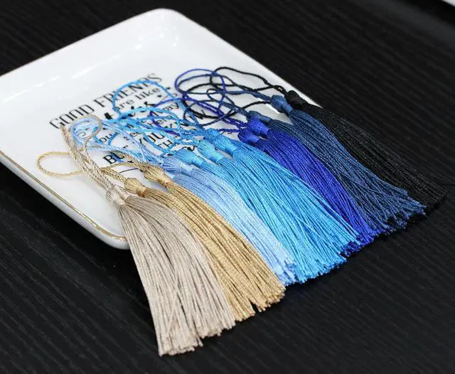Alt view image 4 of 7 - 200 Pieces Bookmark Tassels, BetterJonny Handmade Silky Floss Soft Craft Mini Small Tassels with Loops for Bookmarks DIY Crafts Jewelry Making, 40 Colors
