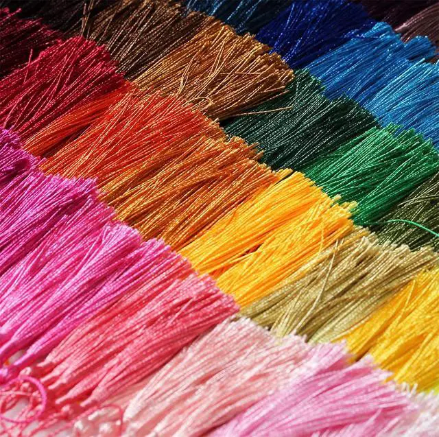 Alt view image 5 of 7 - 200 Pieces Bookmark Tassels, BetterJonny Handmade Silky Floss Soft Craft Mini Small Tassels with Loops for Bookmarks DIY Crafts Jewelry Making, 40 Colors