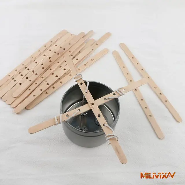 Alt view image 6 of 7 - MILIVIXAY 100pcs Wooden Wick Holders - Candle Wicks Centering Device for Large & Multiwick Candles.