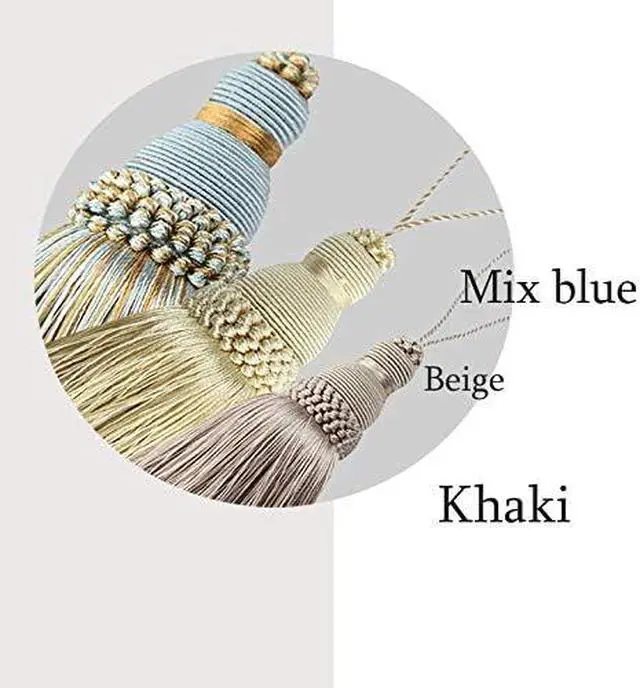 Alt view image 4 of 5 - 2Pcs Colorful Tassel Key Tassels DIY Accessories(Mix Blue) | 9.5 Inch Tassels for Crafts,Door Tassel for Knobs,Elegant Tassels for Curtain and Home Decoration,Large Decorative Tassels
