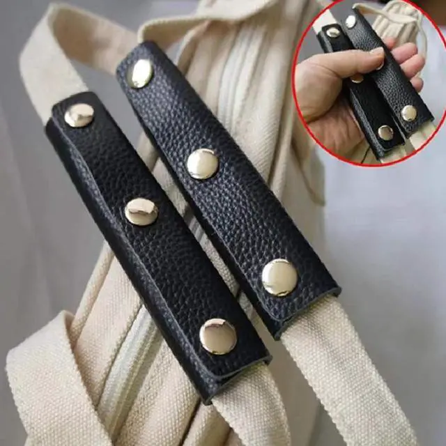 Alt view image 5 of 7 - Mcredy Leather Bag Strap Wrap Covers Handle Protector, Black, 2 Packs | Soft Leather, Bag Strap Wrap Covers, Easy to Use, for Purse Wallet Shopping Travel Bags
