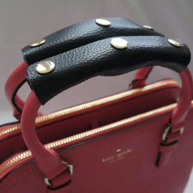 Alt view image 6 of 7 - Mcredy Leather Bag Strap Wrap Covers Handle Protector, Black, 2 Packs | Soft Leather, Bag Strap Wrap Covers, Easy to Use, for Purse Wallet Shopping Travel Bags